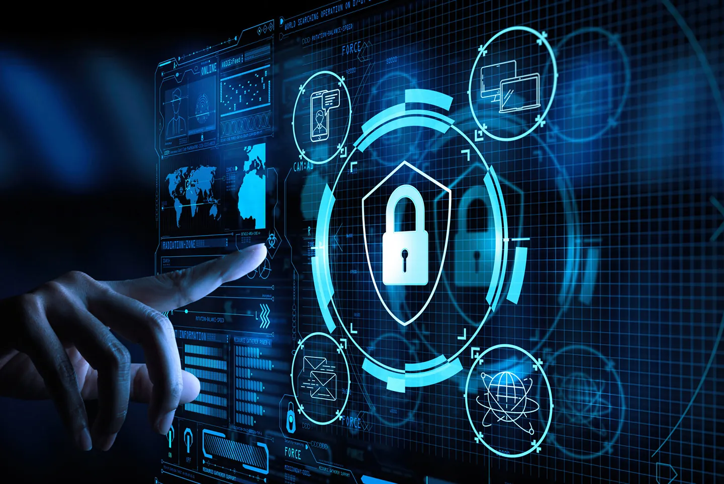 Biểu tượng khóa bảo mật với các lớp bảo vệ dữ liệu, tượng trưng cho chính sách an toàn của shbet1